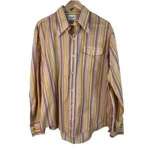 Vintage Brewster Men's XL Colorful Striped Long Sleeve Button Up Shirt